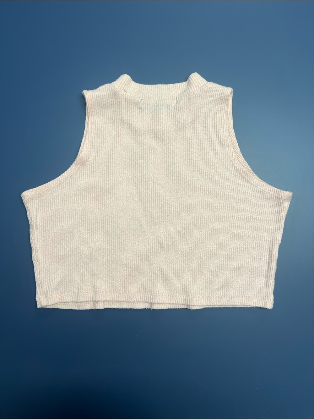 American Dream Sleeveless Ribbed Crop Top in Pale Pink - Picture 2 of 3
